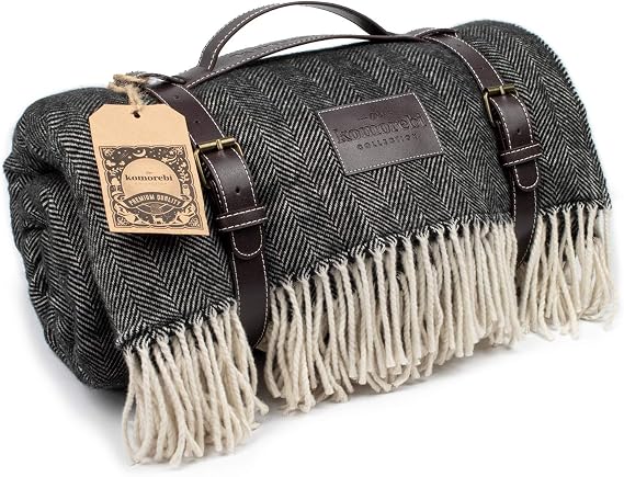 Komorebi Picnic Blanket - Extra Large Outdoor Blanket Gray 78x59 in