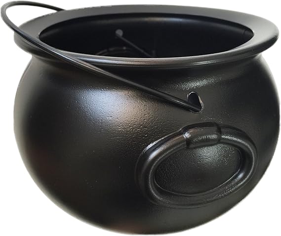 GiftExpress 8" Black Cauldron Bucket Halloween Candy Bowl, Trick or Treat, St. Patrick's Pot of Gold Decor, Witch Kettle for Party Supplies