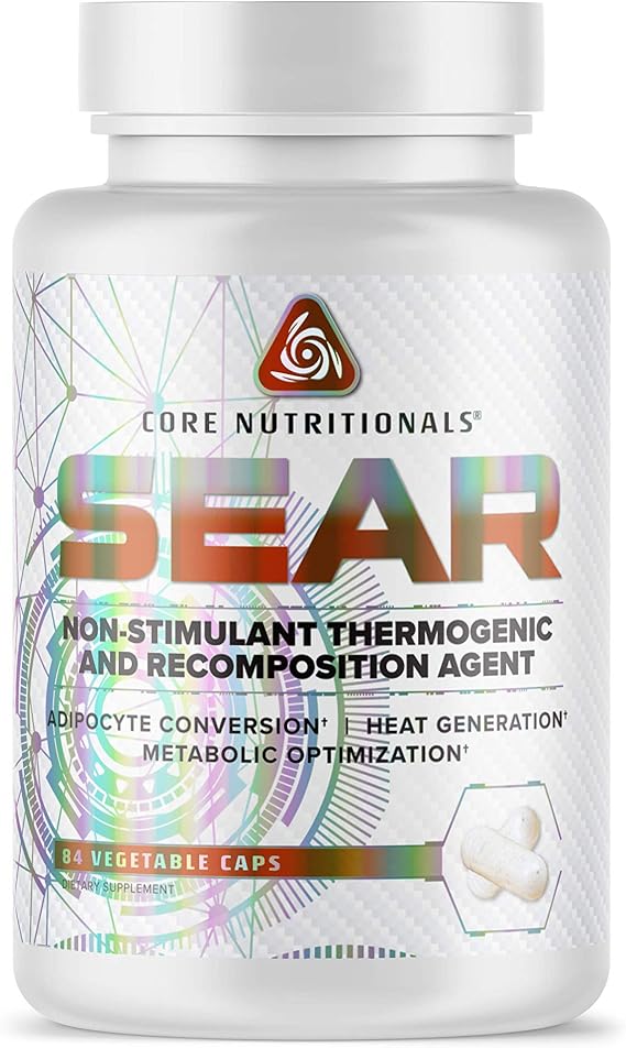 Core Nutritionals Sear Thermogenic, Weight Management Support, 84 Veg Caps | Thermogenic Support, Metabolism Support, Paradoxine, Grains of Paradise, Non-Stimulant Formula