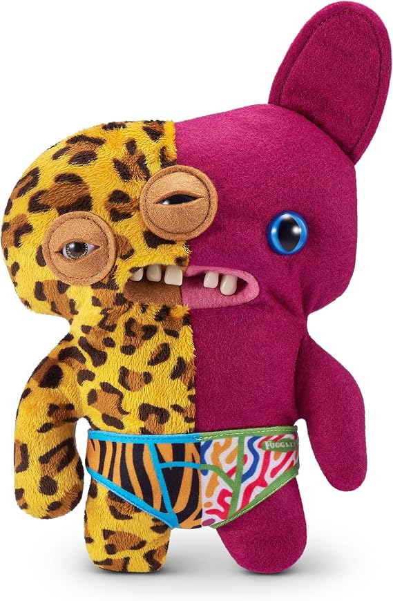 Fuggler Misfit Monsters Series 1 9" by ZURU Funny Ugly Monster Plush Toy (Annoyed-o - Leopard & Burgandy)