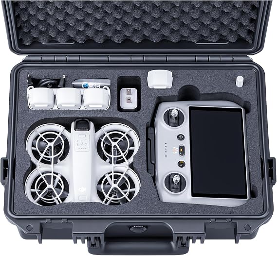 Lykus Titan N110 Waterproof Hard Case for DJI Neo 1 (NOT Neo 2), RC-N3/DJI RC 2, Support Up to 7 batteries [CASE ONLY]