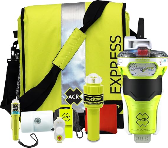 ACR GlobalFix V6 EPIRB Survival Kit with ResQFlare E-Flare, Ditchbag, and Signaling Gear Ultimate Safety Solution for Emergencies (Model 2342.1).