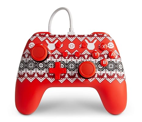 PowerA Wired Controller for Nintendo Switch - Pokemon Holiday Sweater, Gamepad, Game controller, Wired controller, Officially licensed
