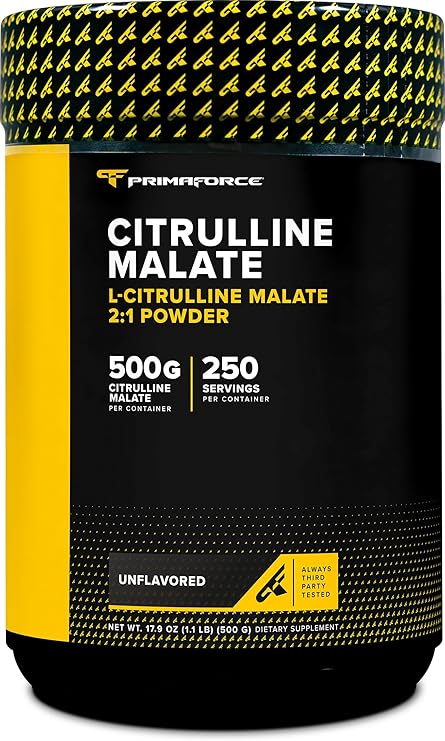 PrimaForce L-Citrulline Malate Powder (Unflavored) 500 Grams, 2:1 Powder