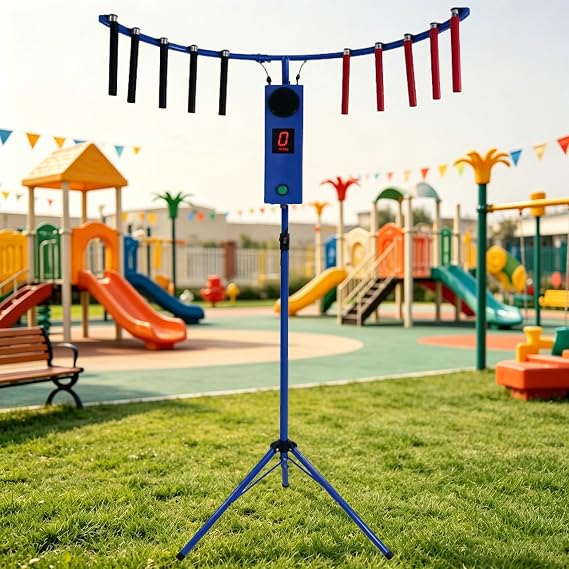 Adjustable Speed Hand-Eye Coordination Trainer Arcade Machine, Catch Stick Arcade Game Machine, with 10 Sticks, Adjustable-Height Tripod, MP3, LED Lights Blue