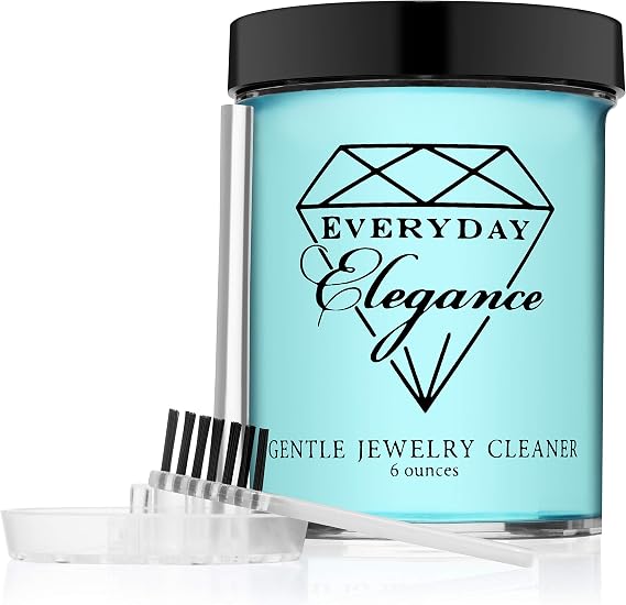 Everyday Elegance Gentle Jewelry Cleaner Liquid Solution | 6 Ounce Jar | Cleaner for fine & fashion Jewelry | Gold, Silver, Pearl & Porous Stones Cleaning | Safe Jewelry Cleaner