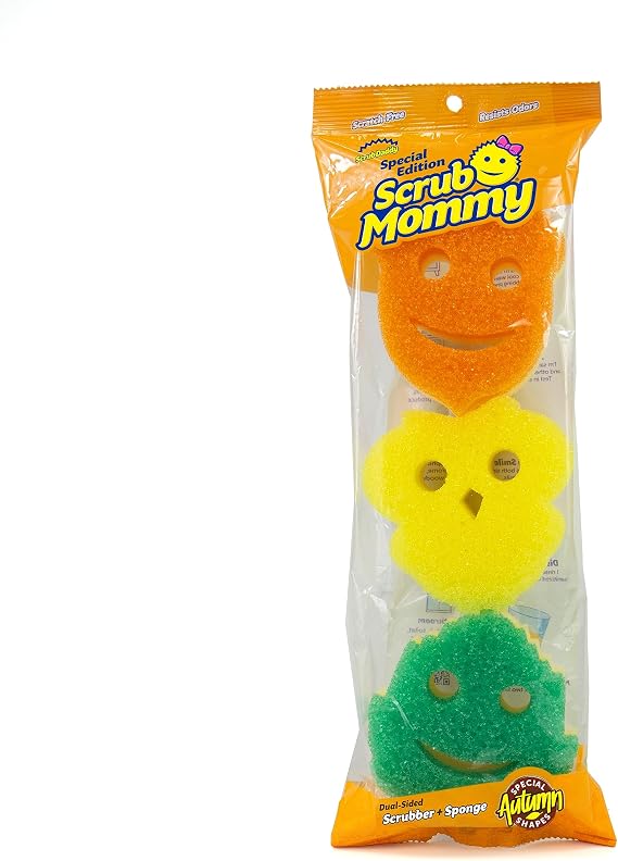 Scrub Daddy Scrub Mommy Special Edition Fall - Scratch-Free Multipurpose Dish Sponge - BPA Free & Made with Polymer Foam - Stain & Odor Resistant Kitchen Sponge (3ct)