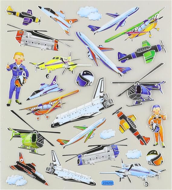 Tattoo King Multi-Colored Stickers-Aviation