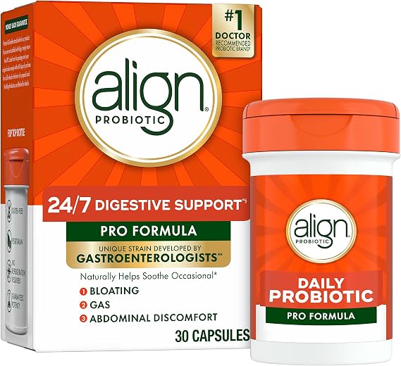 Align Probiotic, Pro Formula, Probiotics for Women and Men, Probiotics for Digestive Health, Men and Womens Probiotic Capsules Help Relieve Occasional Bloating & Gas*, 30 Capsules
