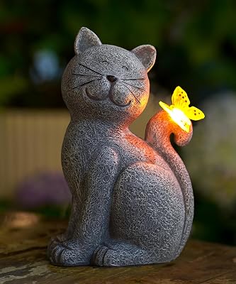 Solar Statue for Garden Decoration: Outdoor Sculpture for Yard Lawn Home House Balcony Patio - Unique Housewarming Gift for Lover Mom Women Grandma