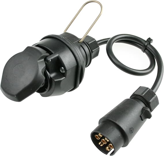 as - Schwabe 60468 0.6 m Extension Cable Car Trailer Adapter for 13-Pole Socket to 7-Pole Plug - Black