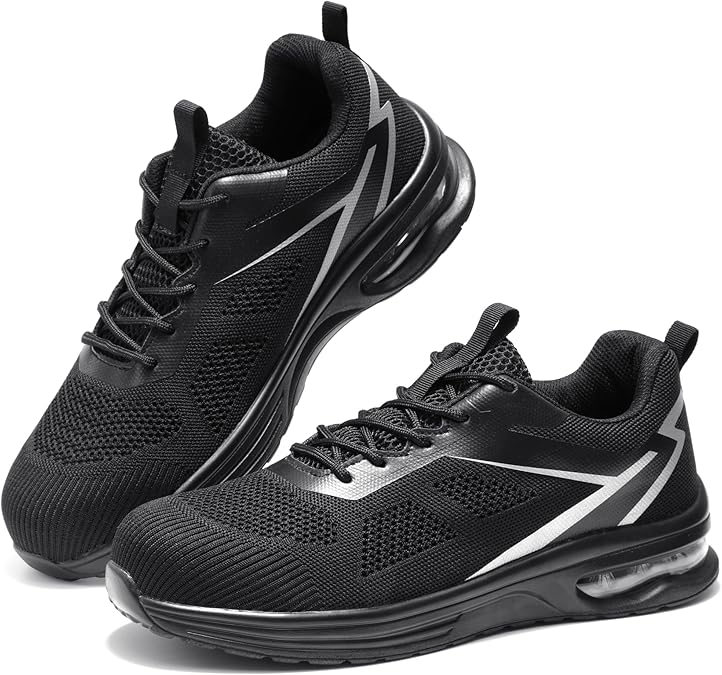 Furuian Composite Toe Shoes for Men Lightweight Safety Work Shoes Breathable Composite Toe Sneakers for Men Comfortable Indestructible Safety Work Sneakers