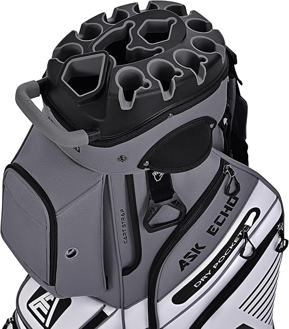 ASK ECHO T-Lock Golf Cart Bag, Quiet 14-Way Full-Length Divider