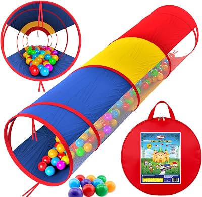 Playz Extra-Large Play Tunnel for Toddlers 1-3 Years Pop-Up Baby Crawl Tube, Sensory Activity, Indoor & Outdoor Kids Toy, Collapsible for Easy Storage
