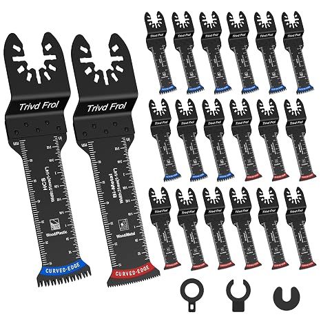 Trivd Frol 20 PCS Extra Long Multi Tool Blades for Wood Plastic Nails Metal