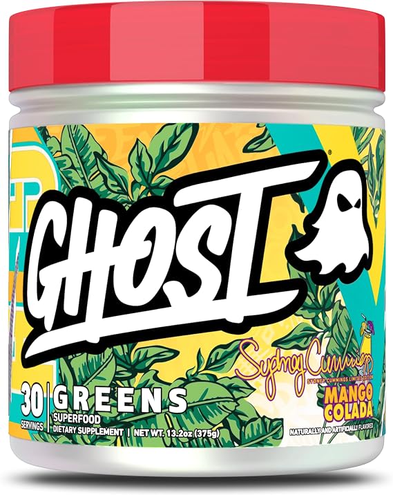 GHOST Greens Superfood Powder, Sydney Cummings Mango Colada, 30 Servings