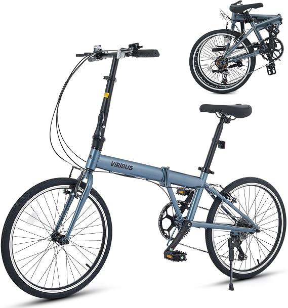 VIRIBUS Folding Bike, Lightweight Foldable Bicycle for Adults 20 inch