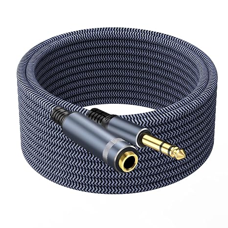 1/4 inch 10ft Stereo Headphone Guitar Cable, Male to Female, Quarter inch Headphone Extension