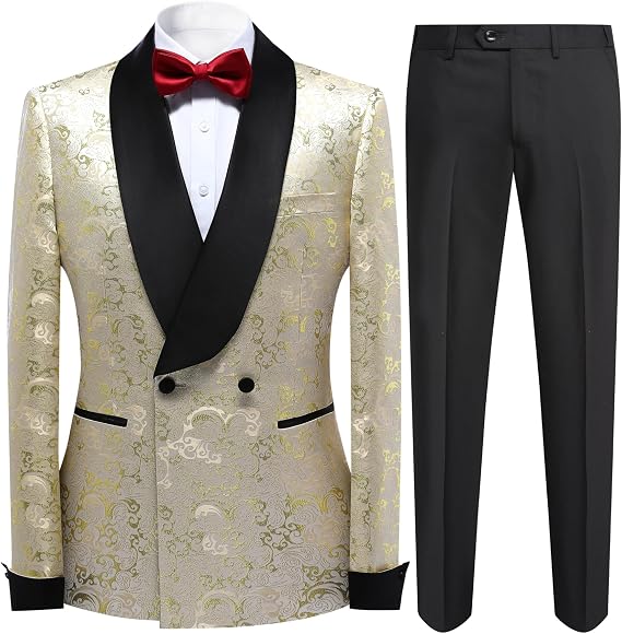 Cloudstyle Mens Tuxedo 2 Piece Suits for Men Formal Prom Dinner Dress Suit