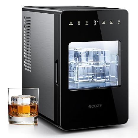 ecozy 2" Large Ice Cube Maker, 2 pcs in 30 Mins with Eco Mode, 24H Timer