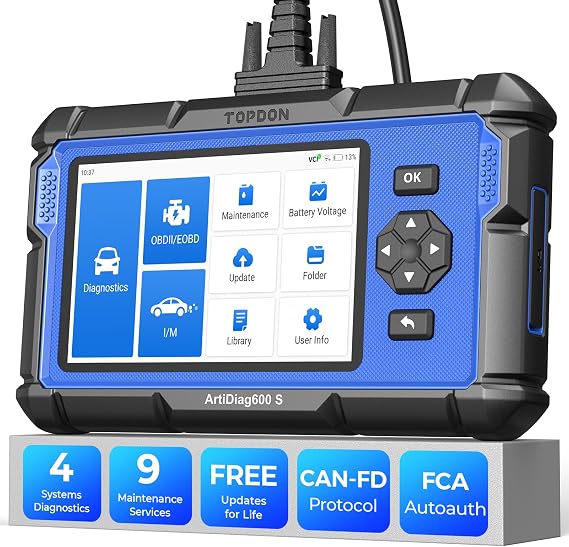 TOPDON AD600S OBD2 Scanner, Diagnostic Tool, Code Reader, 9 Reset Service