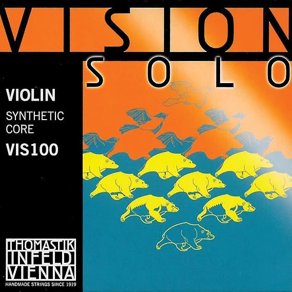 Thomastik Vision Solo 4/4 Violin String Set - Medium Gauge - with Aluminum Wound D String