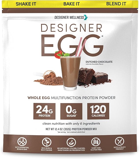 Designer Wellness, Chocolate, Designer Egg Protein Powder, 12.4 oz