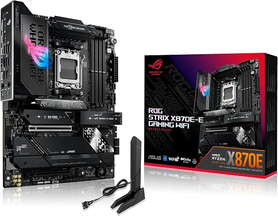 Asus ROG STRIX X870E-E GAMING WIFI AMD X870E Soket AM5 DDR5 8400+(OC) MHz ATX Gaming (Oyuncu) Anakart