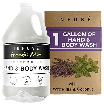 Infuse Hotel Hand & Body Wash | 1 Gallon | For Hospitality & Vacation Rentals to Refill Dispensers | 4 Gallons