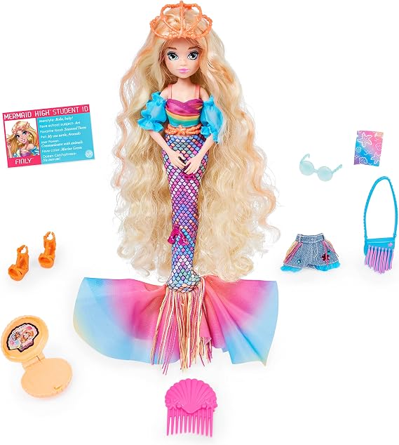 MERMAID HIGH Finly 10.5-inch Deluxe Fashion Doll & Accessories, Ages 4+