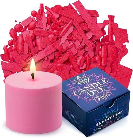 Bright Pink Candle Dye 2oz for Soy Candle Making Wax Color Chips | Highly Concentrated Candle Wax Dyes Candle Shop Premium Color Dye Chips for Soy Wax, Beeswax, Paraffin