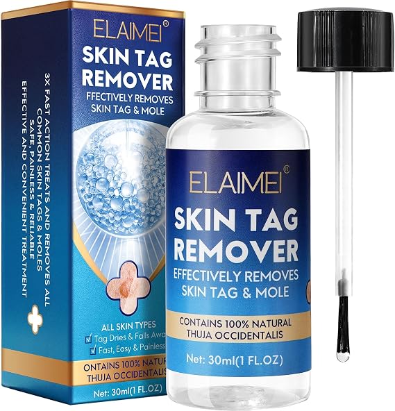 Skin Tag Remover, Effectively Remove Skin Tag, Wart & Mole, 3X Fast Acting Skin Tag & Wart Removal Without Irritation, 100% Natural Plant Extract, Suitable for Hands, Face, Neck and Body (30ml)