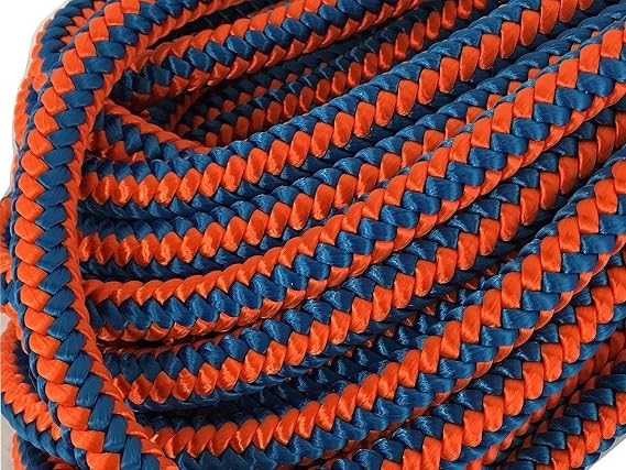 Blue Ox Rope 1/2 Inch Arborist 12 Strand Rope, Blue/Orange, 100 ft