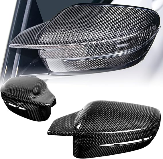 AeroBon Real Carbon Fiber Mirror Cover Compatible with 2021-2026 BMW 4-Series G22 430i Coupe, G23 430i Convertible, G26 430i Gran Coupe and i4 eDrive35 eDrive40 Mirror Caps (Replacement Style)
