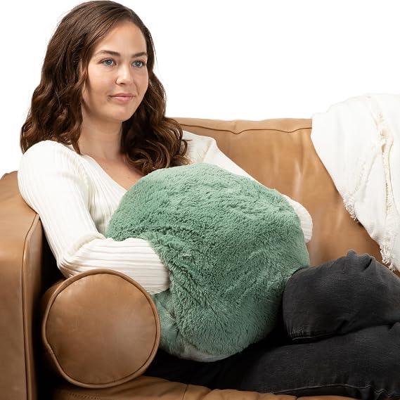 HUGIMALS The Hug Pillow in Sage | 10 lb Weighted Heavy Round Sensory Pillow with Cozy Hand Pocket for Self-Care, Comfort, Relaxation, Sleep - Thoughtful Gift