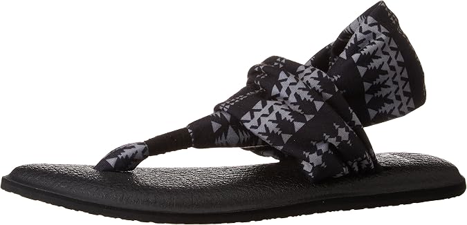 Sanuk Women's Yoga Sling 2 Print Vintage Sandal, Black/Natural KOA Tribal, 6