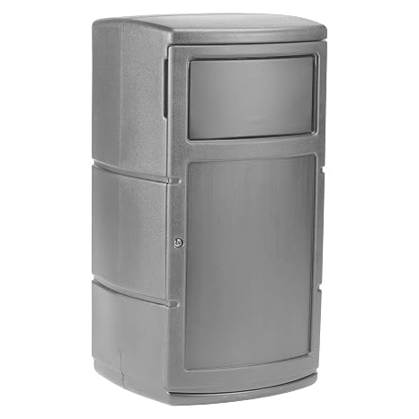 Commercial Zone PolyTecTM Side Entry Trash Container, Square, Dual Flipper, Dome Top