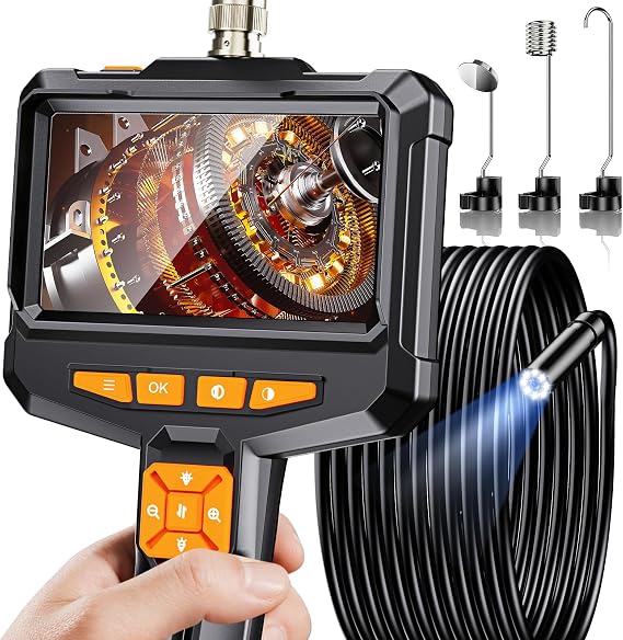 Endoscope Inspection Camera 5M, 4.3" IPS Screen Industrial Endoscope
