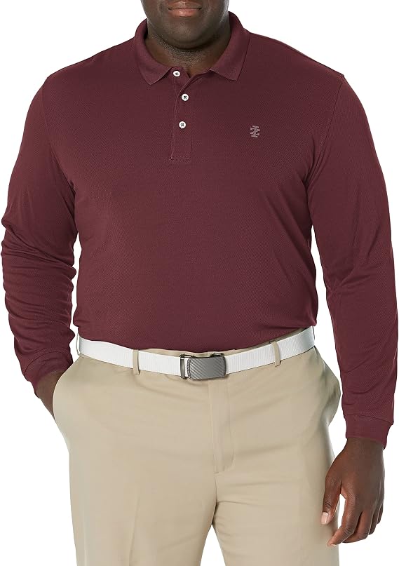 IZOD Men's Golf Long Sleeve Tournament Polo Shirt