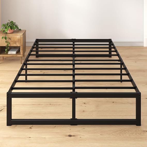 Zinus ABEL 14 Inch Platform Bed Frame, Steel Slat Support, Easy Assembly, No Box Spring Needed, Eco Friendly WonderBox(TM) Packaging, Black, Full