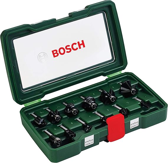 Bosch Accessories 12 Parçalı Sert Metal Freze Seti (Ahşap için, Çap Şaft 8 mm, Üst Freze Aksesuarı)