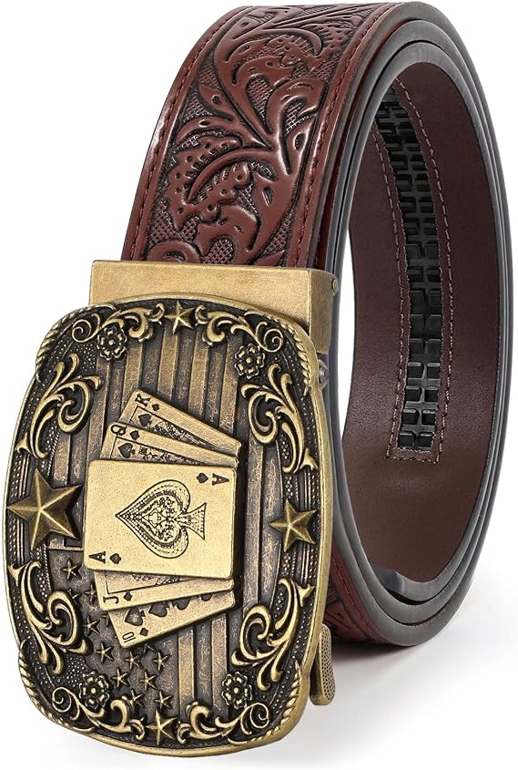 BELTROAD Cowboy Western Ratchet Belts for Men Western Leather Belt Ratchet