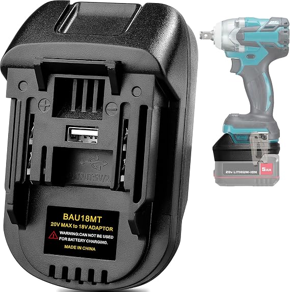 Adapter for Bauer 20V Battery Convert to for Makita 18V, Use for Makita 18V Battery Cordless Power Tools (Adapter Only)
