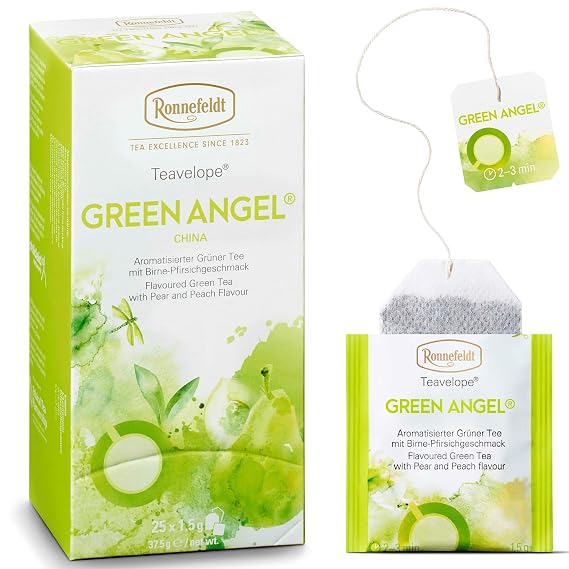Ronnefeldt Teavelope Green Angel Tea Bags Individually Wrapped, 25 Ct