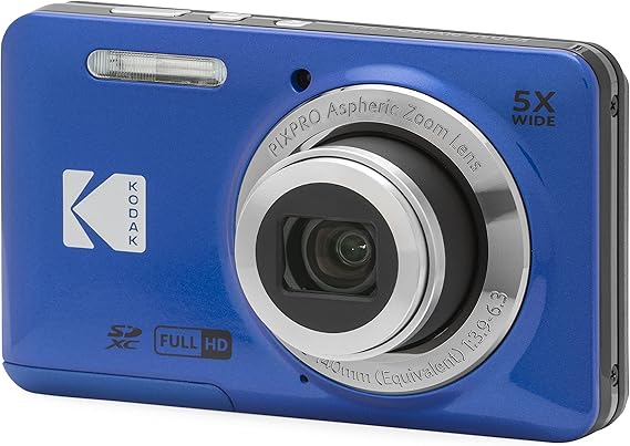 KODAK Pixpro FZ55-16 Megapixel Digital Camera 5X Optical Zoom 2.7 LCD Optical Image Stabiliser 720p Full HD Video Lithium-Ion - Blue 16MP 1080p full HD video 5x optical zoom 28 mm wide angle 2.7 inch LCD