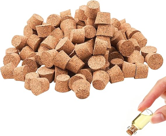 INCREWAY 120pcs 1/2" Mini Tapered Wooden Cork Bung Stopper, Replacement Mini Tapered Cork Plug Tops Suitable for DIY Crafts, Jars and Bottles