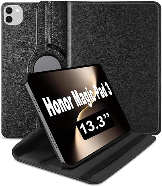 Case for Honor Magic Pad 3 13.3'' 2025, 360 Degree Rotation Protective Stand Leather Folio Cover, Auto Wake/Sleep, Rotating Case for Honor Magic Pad 3