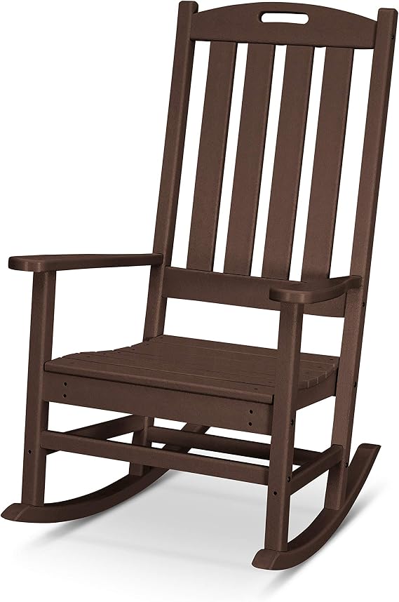 POLYWOOD Nautical Porch Rocking Chair in Mahogany