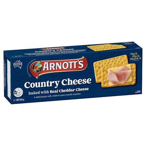 Arnotts Crackers Country Cheese 250gm