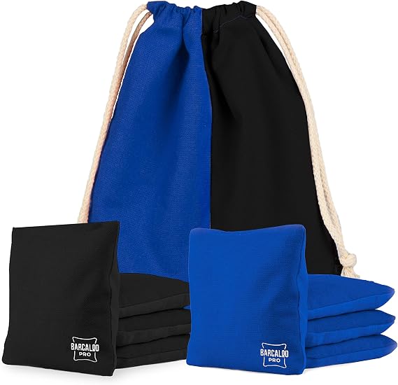 Barcaloo Professional Cornhole Bags Set of 8 Regulation All Weather Double Sided - Sticky/Slick Side Bean Bags for Pro Corn Hole Game